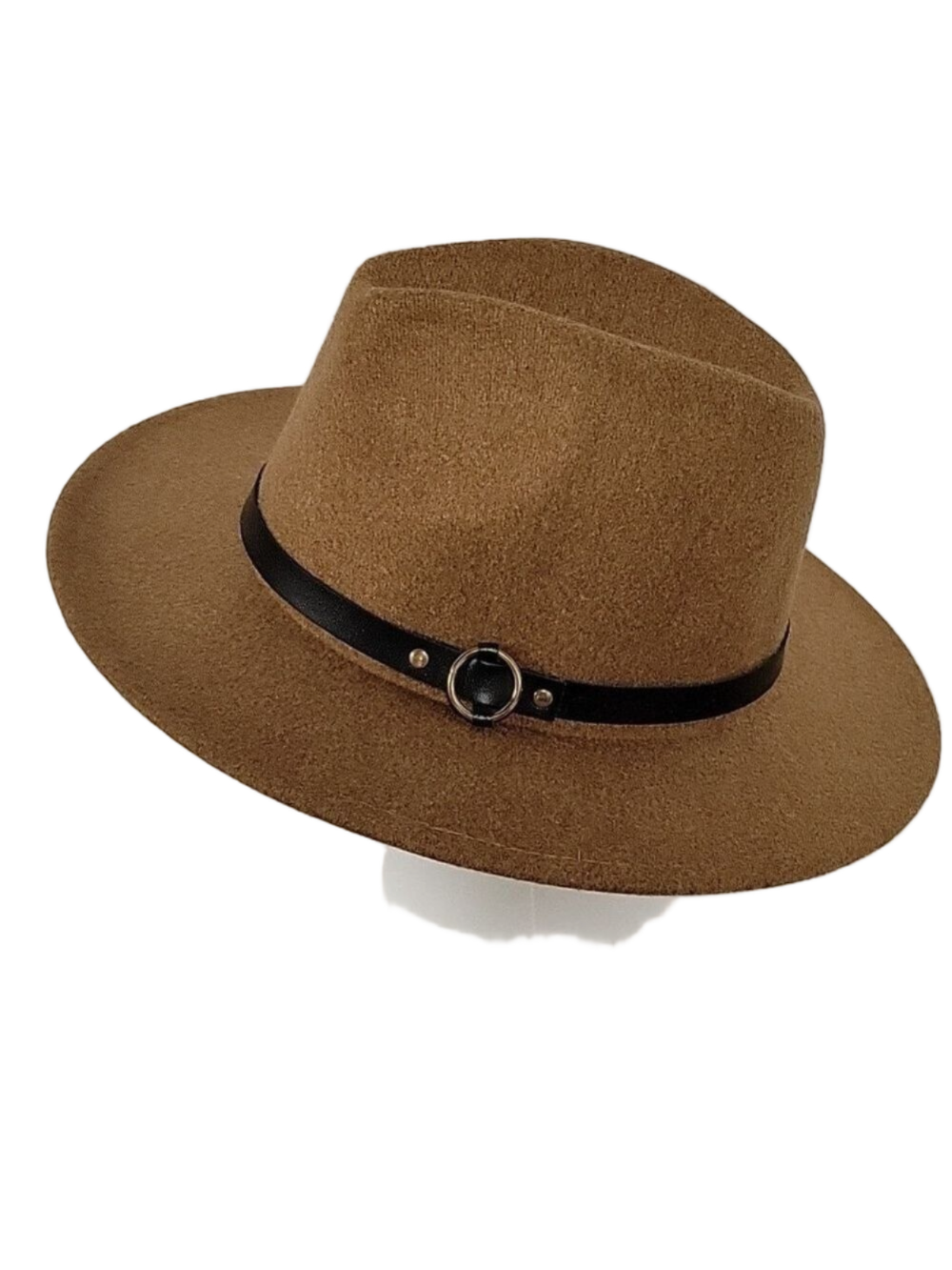 NWOT Camel Fedora w/Black Band & Gold Tone Hardware
